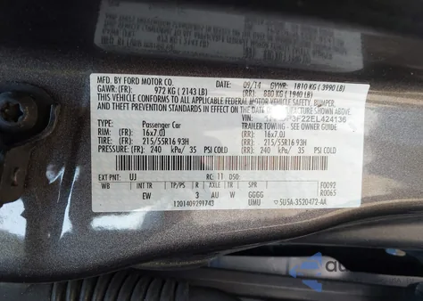 2014 Ford Focus Se z USA, uszkodzony, nr VIN 1FADP3F22EL424136